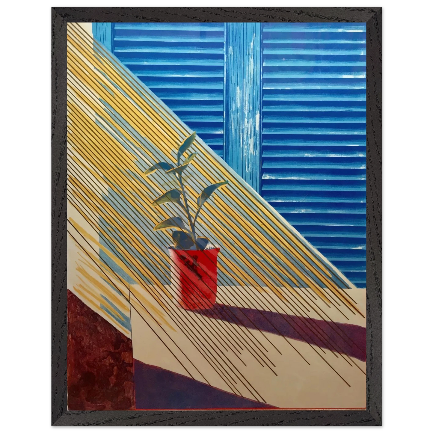 David Hockney - David Hockney Wall art - 50x70 cm / 20x28 inches - Premium Wooden Framed Poster With Fine Art Paper - Black frame