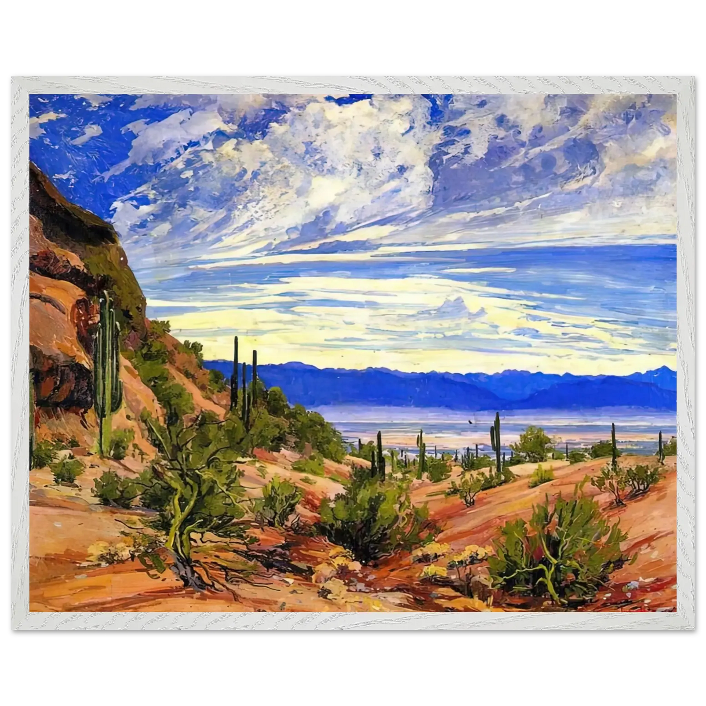 Maynard Dixon - WASHOE WICKIUP 1919 Wall art - 60x80 cm / 24x32 Inches - Premium Wooden Framed Poster With Fine Art Paper - Black frame