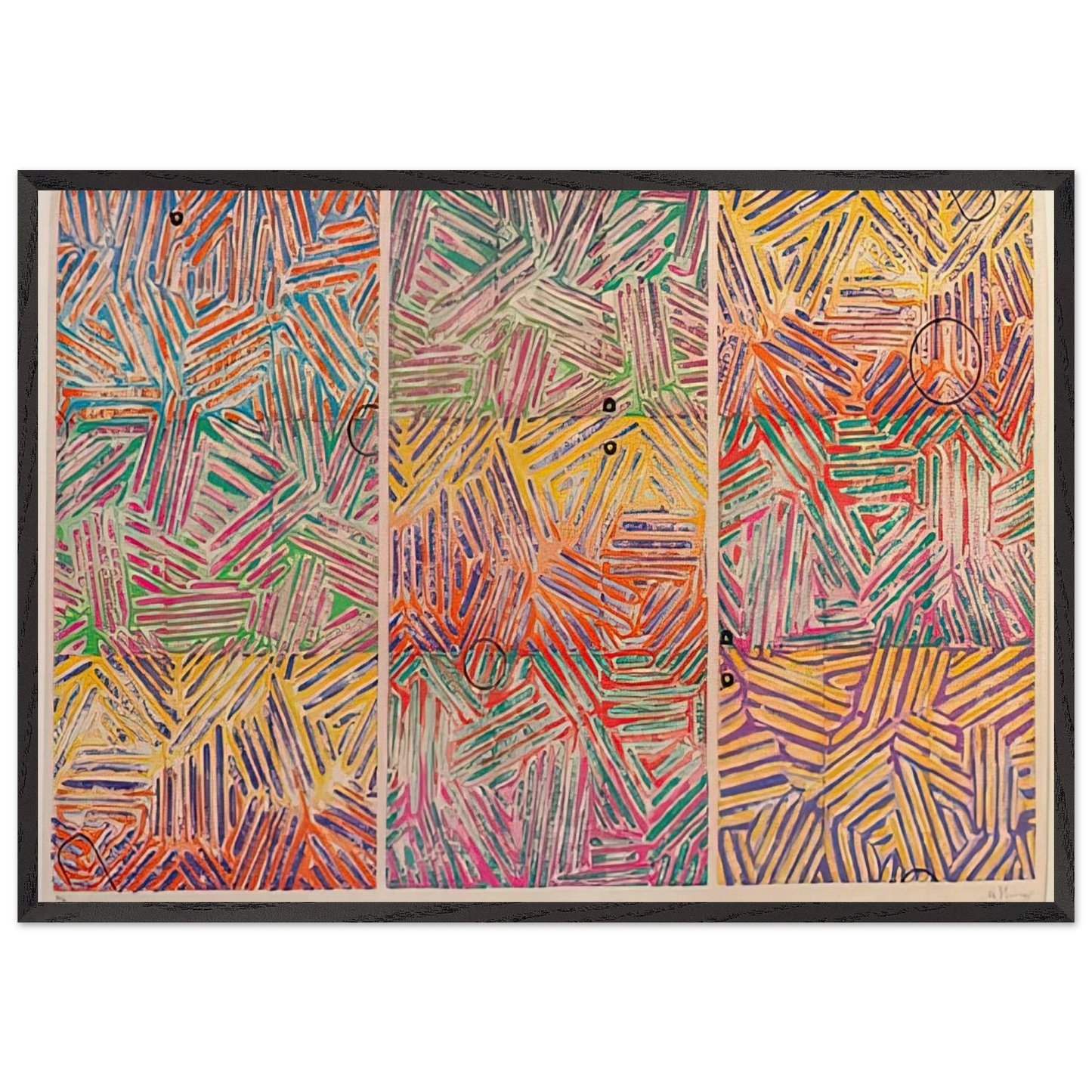 USUYUKI ULAE 227 - Jasper Johns 70x100 cm / 28x40 inches Framed Art Print – Black Wooden Frame