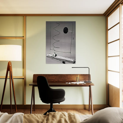 CRANK DRIVEN MOBILE 1932 - Alexander Calder Brushed Aluminum Print - 70x100 cm / 28x40 inches | Alexander Calder Aluminum Print | Alexander Calder Prints