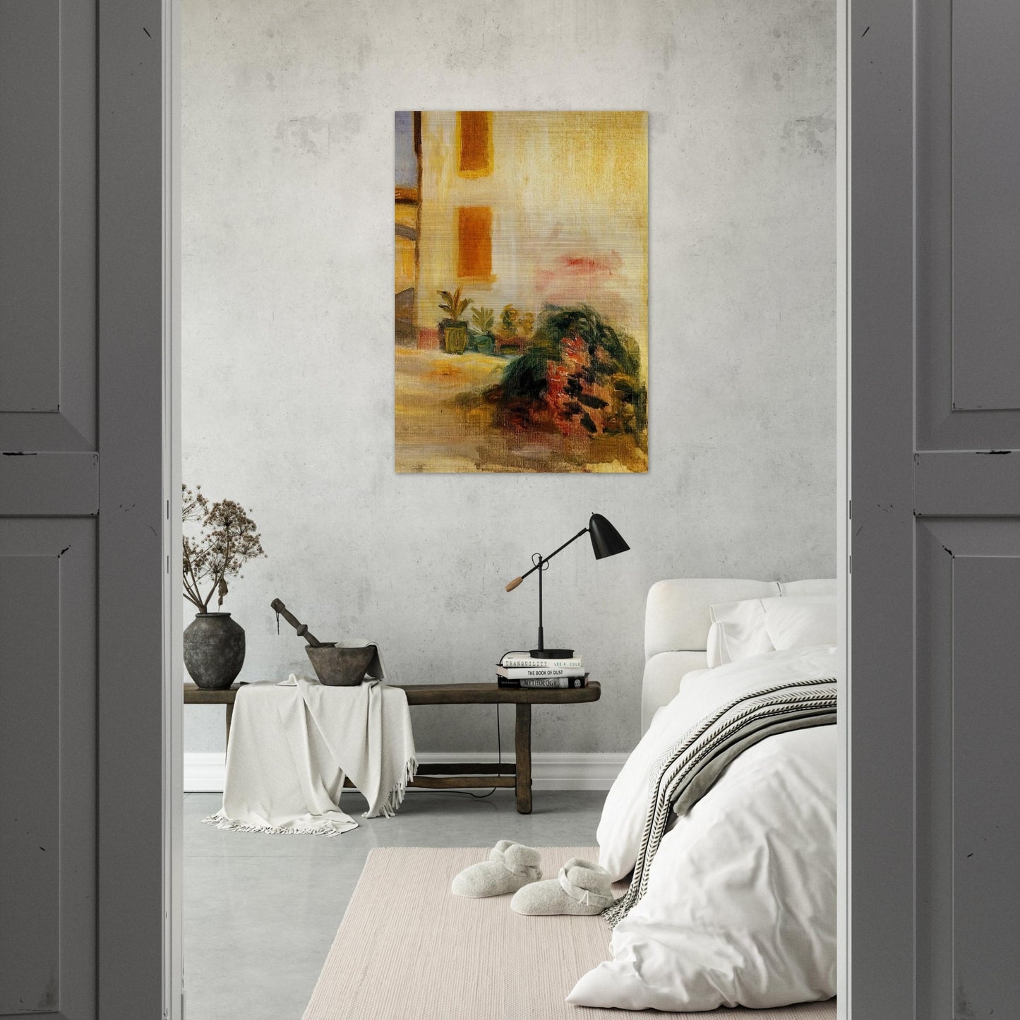 Farm Courtyard - Pierre-Auguste Renoir Brushed Aluminum Print - 70x100 cm / 28x40 inches | Pierre-Auguste Renoir Aluminum Print | Pierre-Auguste Renoir Prints