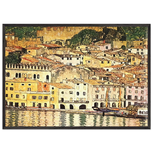 MALCESINE ON LAKE GARDA - Gustav Klimt 70x100 cm / 28x40 inches Framed Art Print – Black Wooden Frame