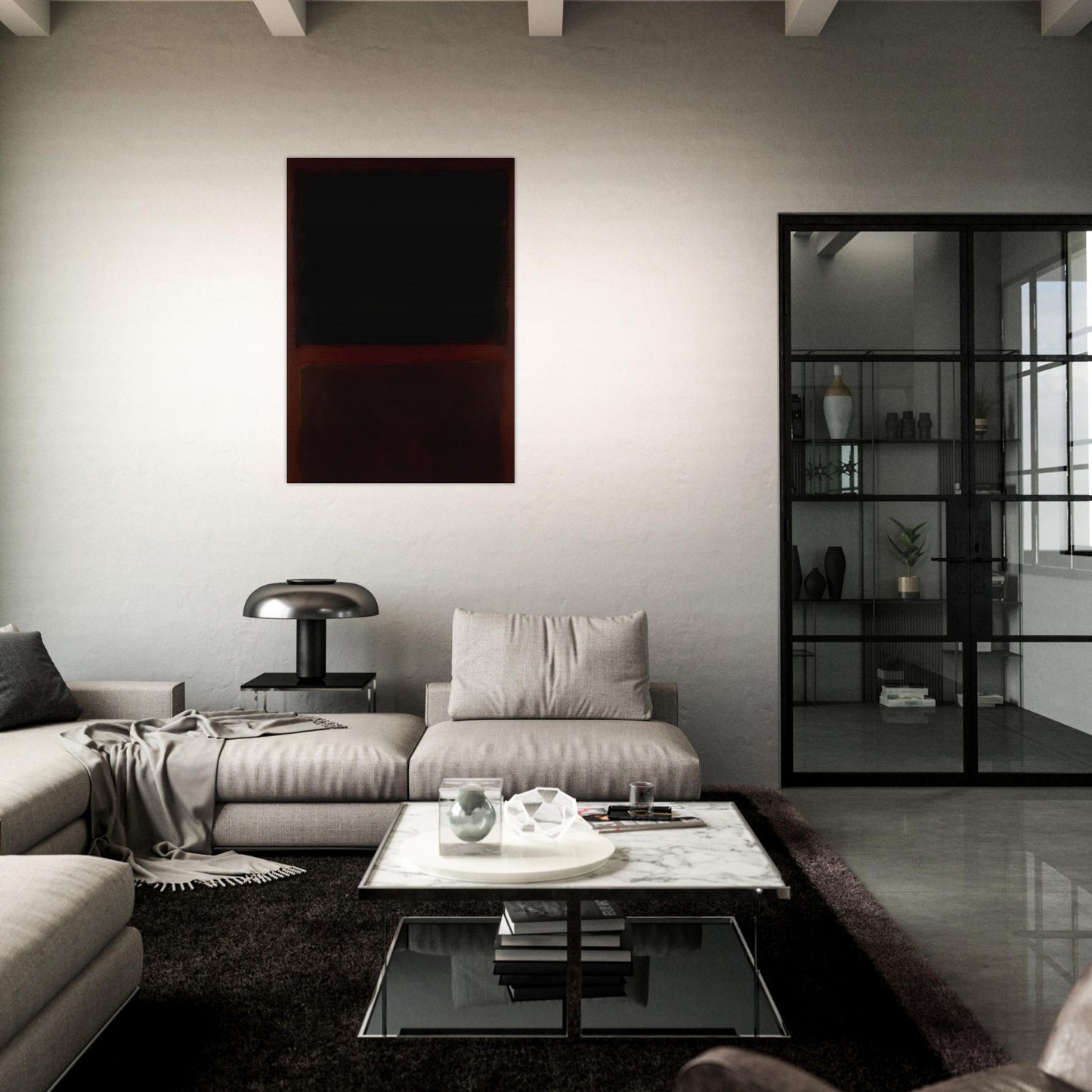 Black on Dark Sienna on Purple - 1960 - Mark Rothko Brushed Aluminum Print - 70x100 cm / 28x40 inches | Mark Rothko Aluminum Print | Mark Rothko Prints