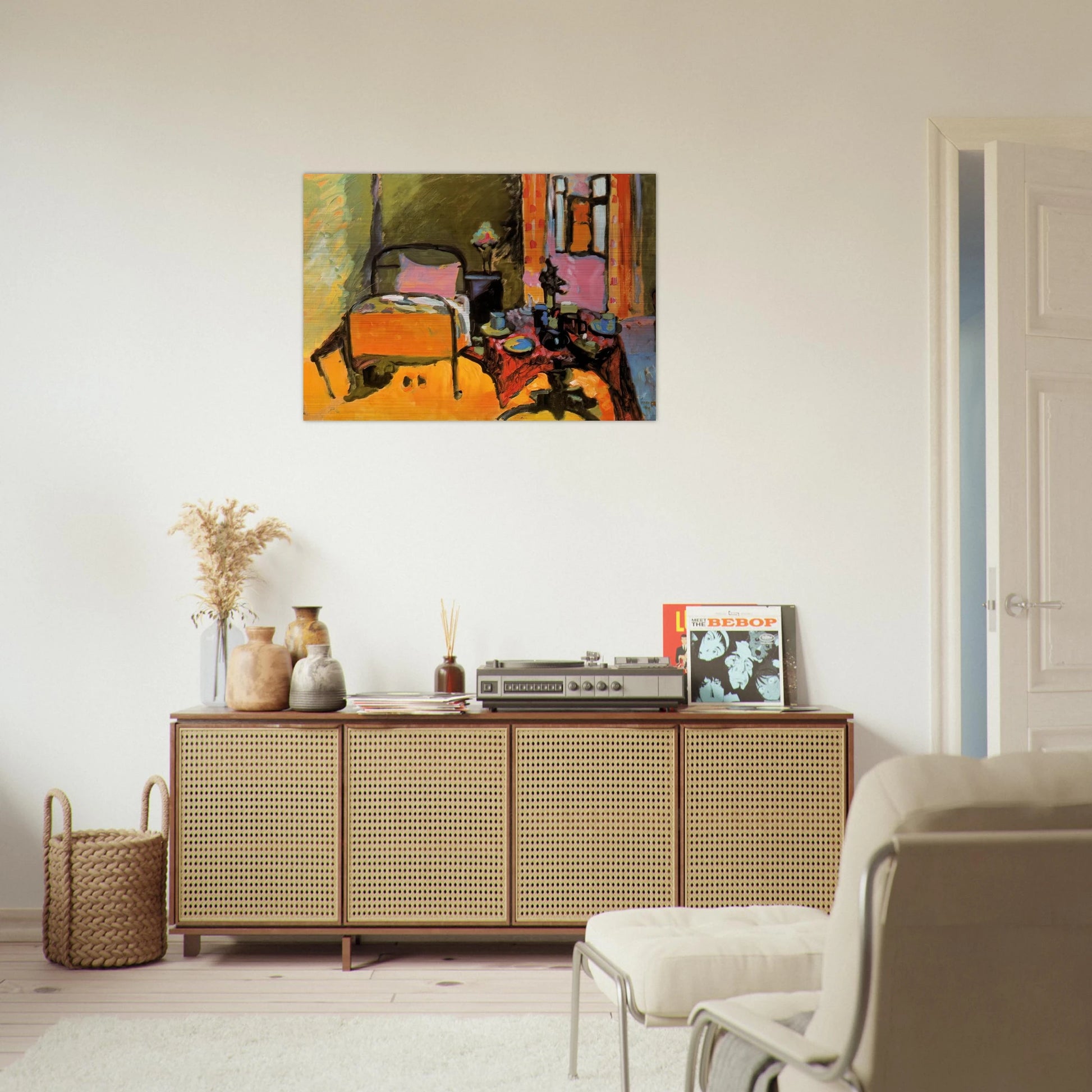 BEDROOM IN AINTMILLERSTRASSE 1909 - Wassily Kandinsky Brushed Aluminum Print - 70x100 cm / 28x40 inches | Wassily Kandinsky Aluminum Print | Wassily Kandinsky Prints