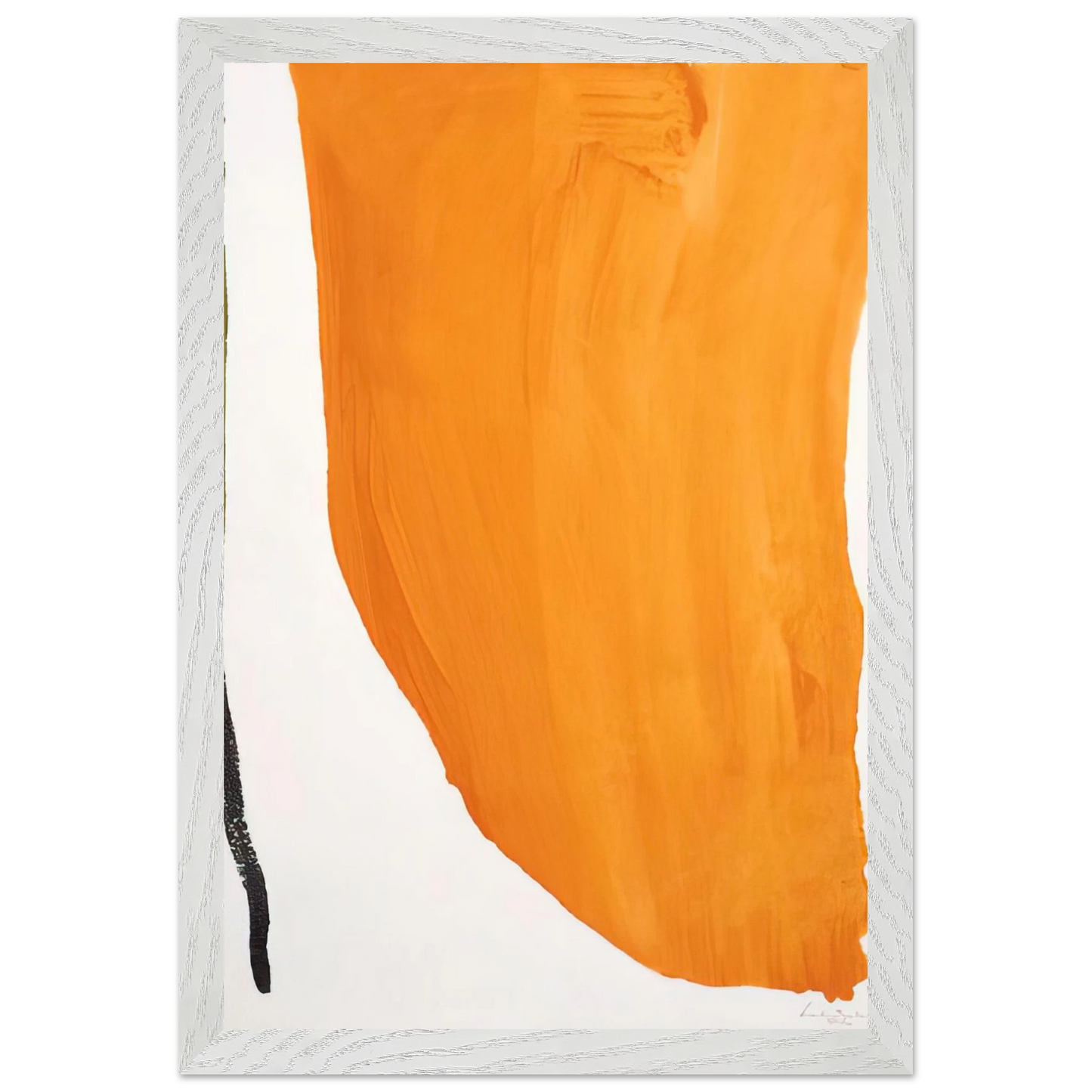Helen Frankenthaler - Orange Downpour - 1970 Wall art - 40x50 cm / 16x20 inches - Premium Wooden Framed Poster With Fine Art Paper-canvas - Black frame