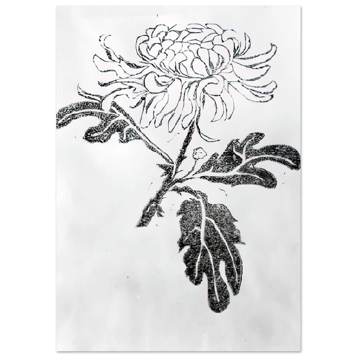 MC Escher - CHRYSANTHEMUM Wall Art - 21x29.7 cm / 8x12" - Premium Wooden Framed Poster With Fine Art Paper - Black frame