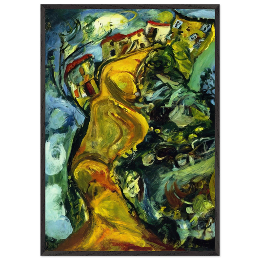 STREET AT CAGNES 1923 - Chaim Soutine 70x100 cm / 28x40 inches Framed Art Print – Black Wooden Frame