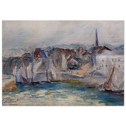 Boats in the Port of Honfleur - claude monet Brushed Aluminum Print - 70x100 cm / 28x40 inches | claude monet Aluminum Print | claude monet Prints