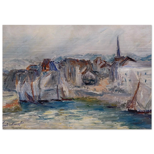 Boats in the Port of Honfleur - claude monet Brushed Aluminum Print - 70x100 cm / 28x40 inches | claude monet Aluminum Print | claude monet Prints