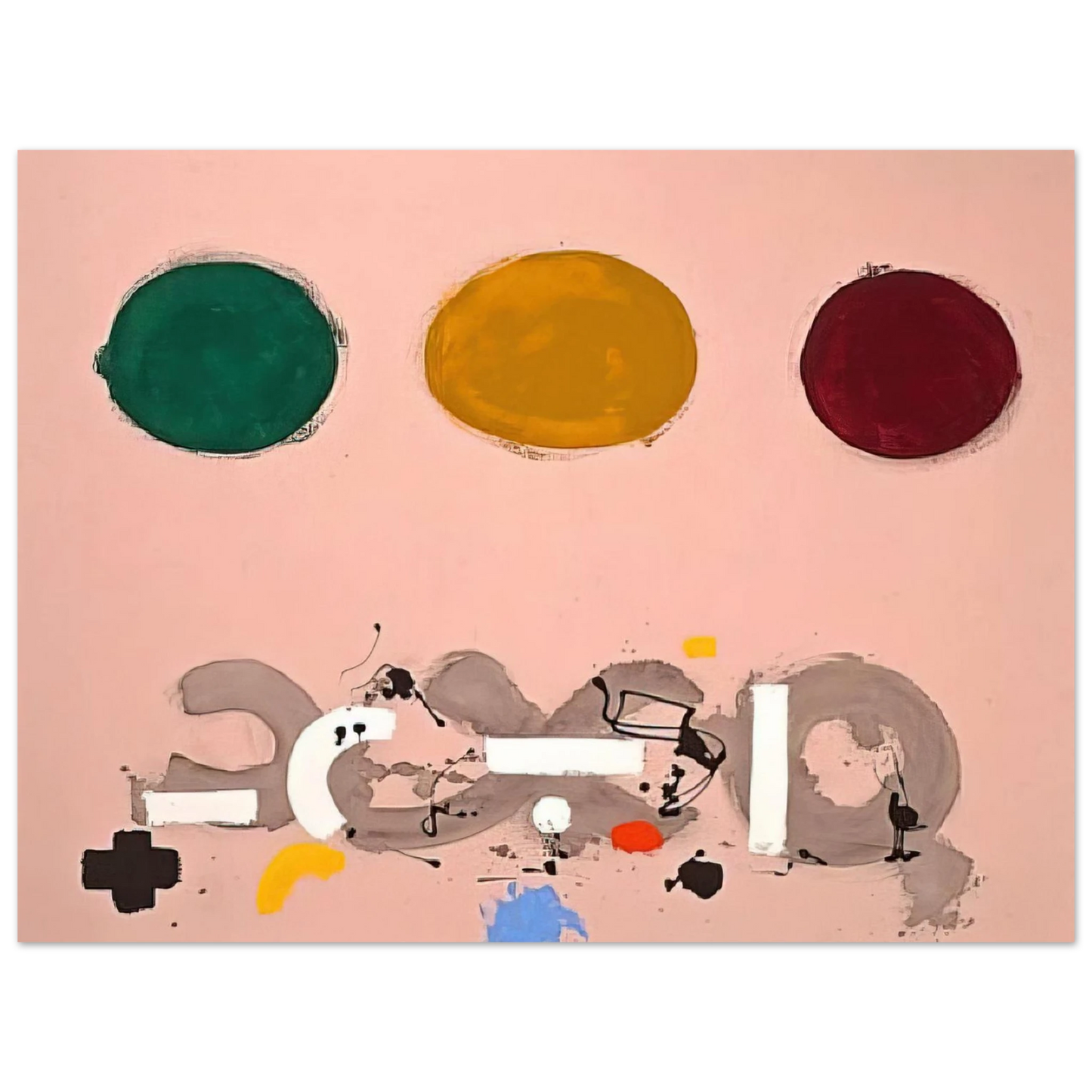 Adolph Gottlieb - Green, Ochre, Maroon - 1969  75x100 cm / 30x40inches Fine Art Poster