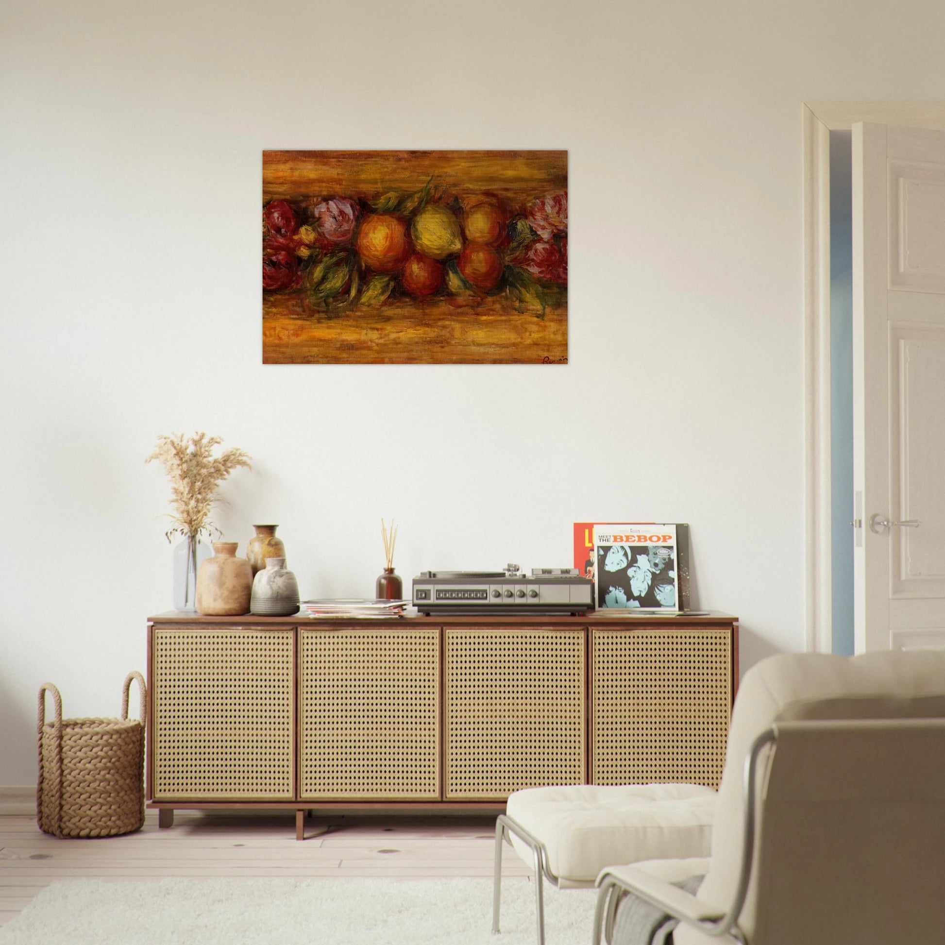 Garland of Fruit and Flowers - Pierre-Auguste Renoir Brushed Aluminum Print - 70x100 cm / 28x40 inches | Pierre-Auguste Renoir Aluminum Print | Pierre-Auguste Renoir Prints