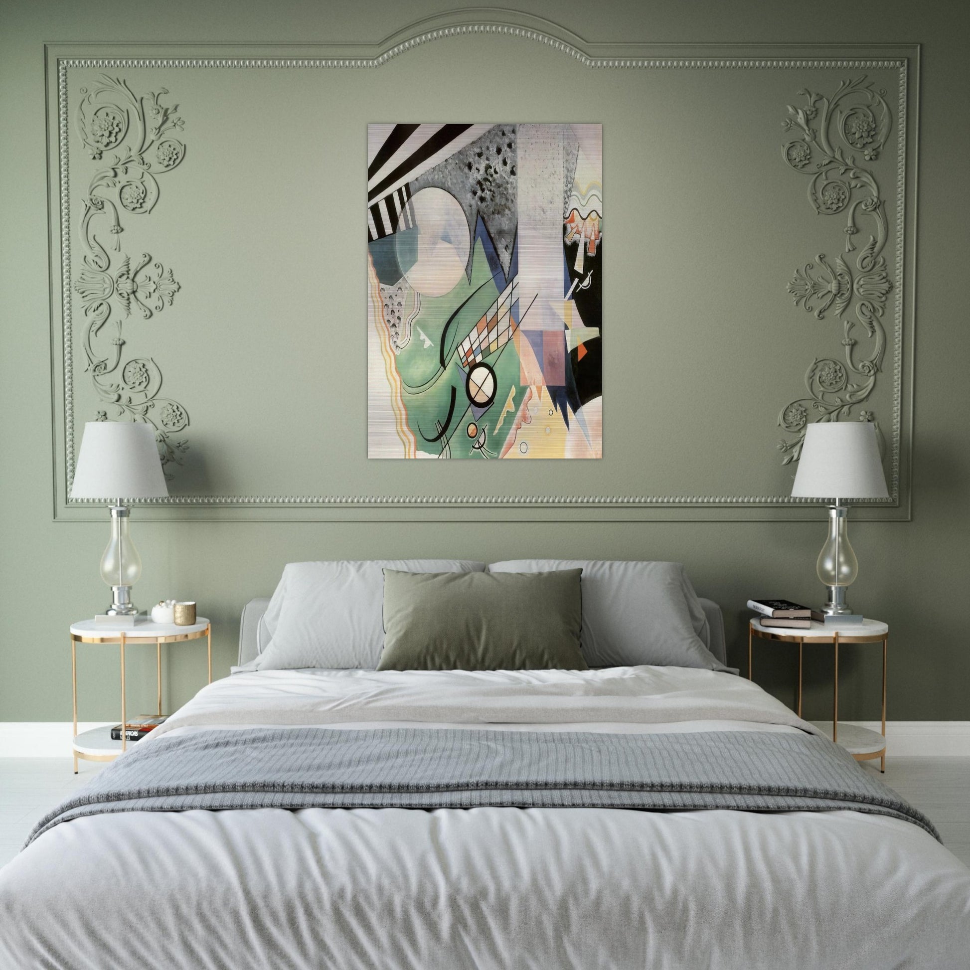 GREEN COMPOSITION 1923 - Wassily Kandinsky Brushed Aluminum Print - 70x100 cm / 28x40 inches | Wassily Kandinsky Aluminum Print | Wassily Kandinsky Prints