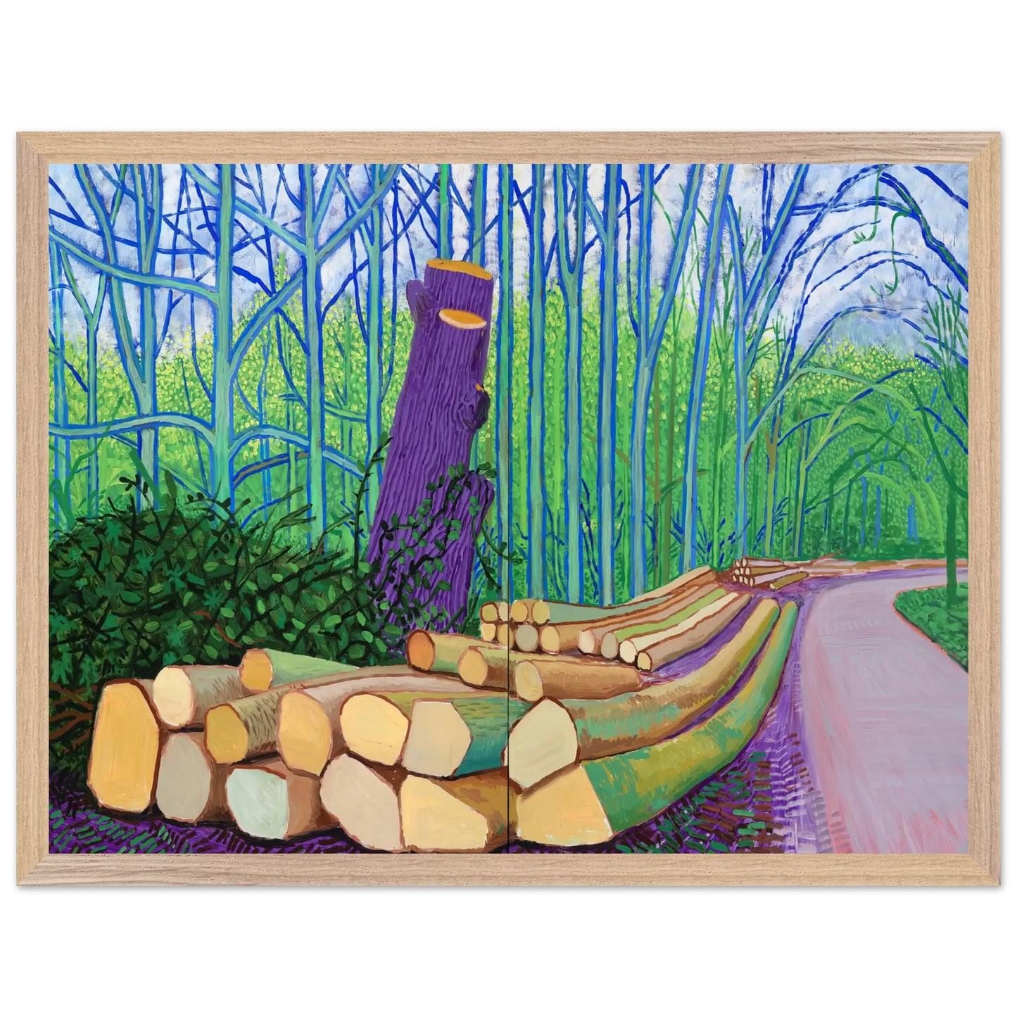 David Hockney - David Hockney Wall art - 30x40 cm / 12x16 Inches - Premium Wooden Framed Poster With Fine Art Paper - White frame