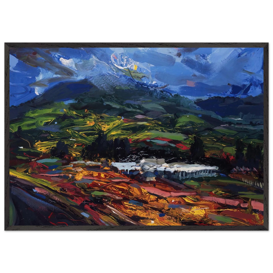 Untitled - Abstract Expressionism Neo-Expressionism - Gebre Kristos Desta 70x100 cm / 28x40 inches Framed Art Print – Black Wooden Frame