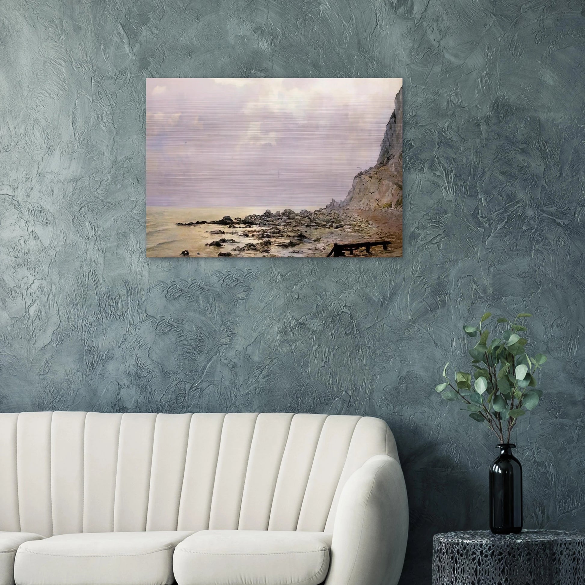 THE CLIFFS OF DOUVRES 1881 - Theo van Rysselberghe Brushed Aluminum Print - 70x100 cm / 28x40 inches | Theo van Rysselberghe Aluminum Print | Theo van Rysselberghe Prints