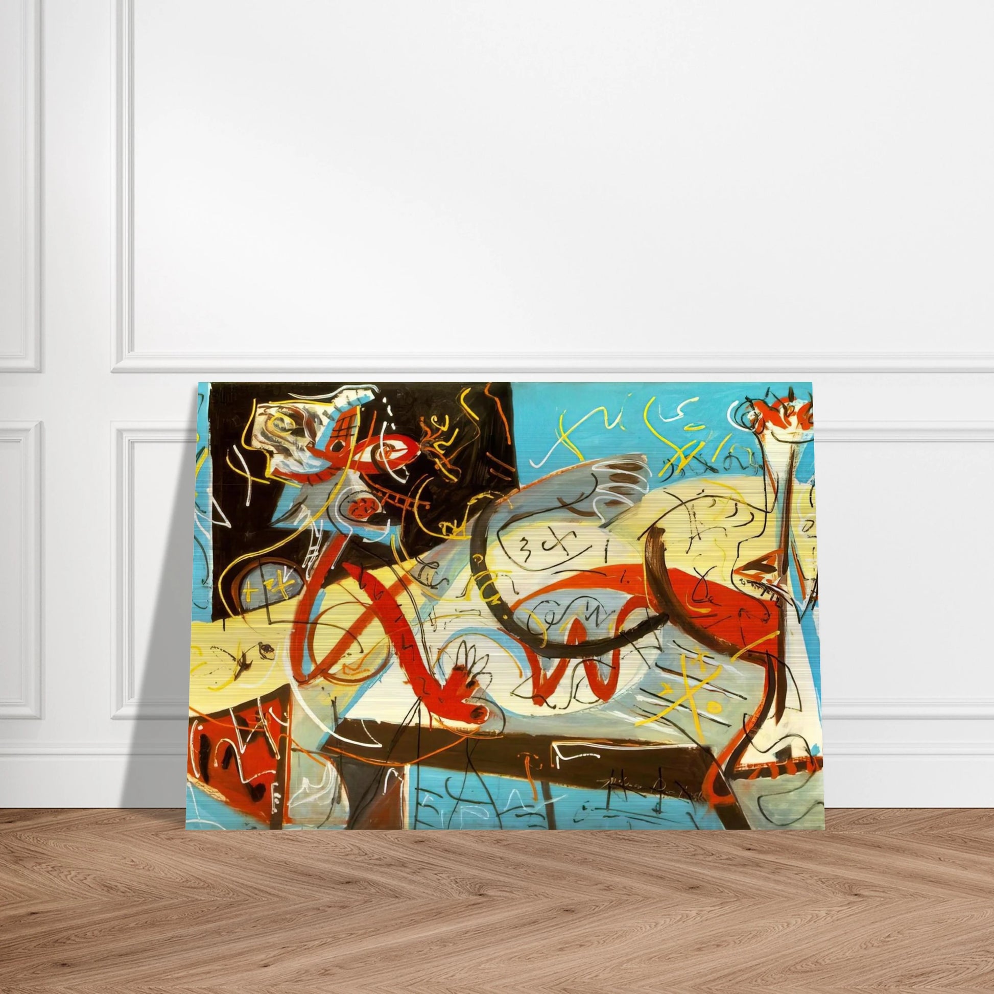 STENOGRAPHIC FIGURE - Jackson Pollock Brushed Aluminum Print - 70x100 cm / 28x40 inches | Jackson Pollock Aluminum Print | Jackson Pollock Prints