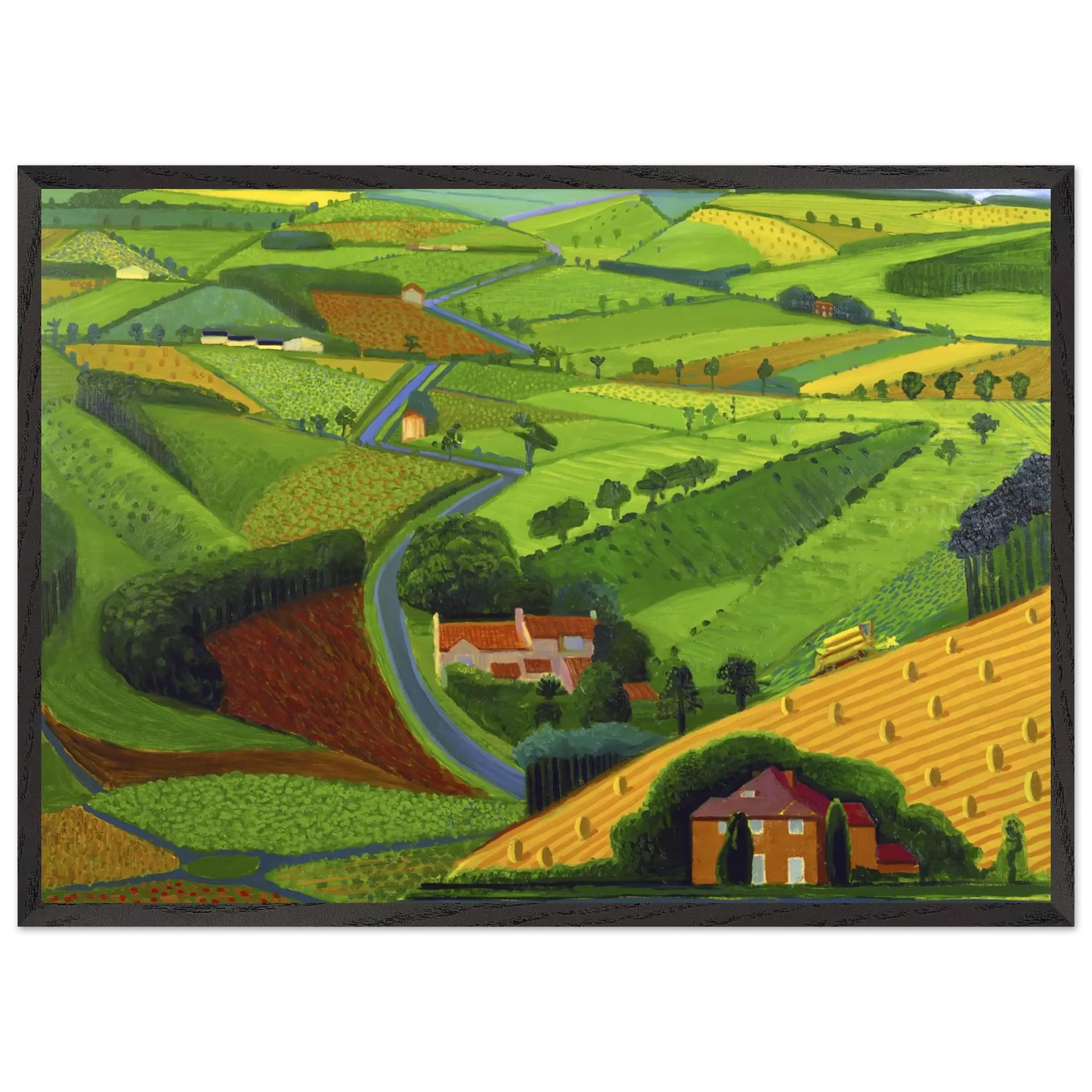 David Hockney - David Hockney Wall art - 45x60 cm / 18x24 Inches - Premium Wooden Framed Poster With Fine Art Paper - White frame