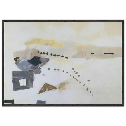 Footsteps - 1954 - Kenzo Okada 70x100 cm / 28x40 inches Framed Art Print – Black Wooden Frame