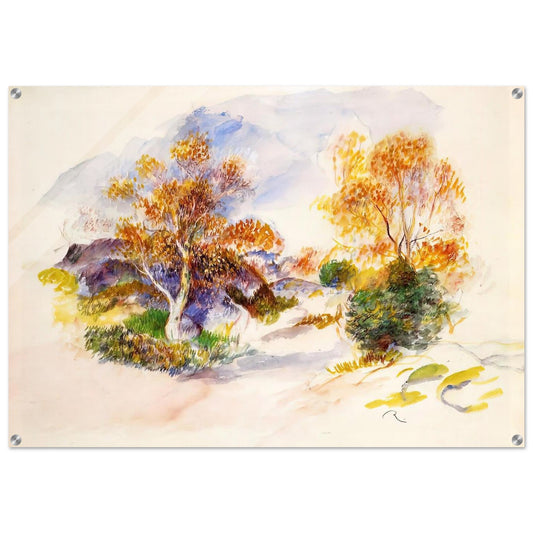 Landscape with Trees - Pierre-Auguste Renoir Acrylic Print - 70x100 cm / 28x40″ inches
