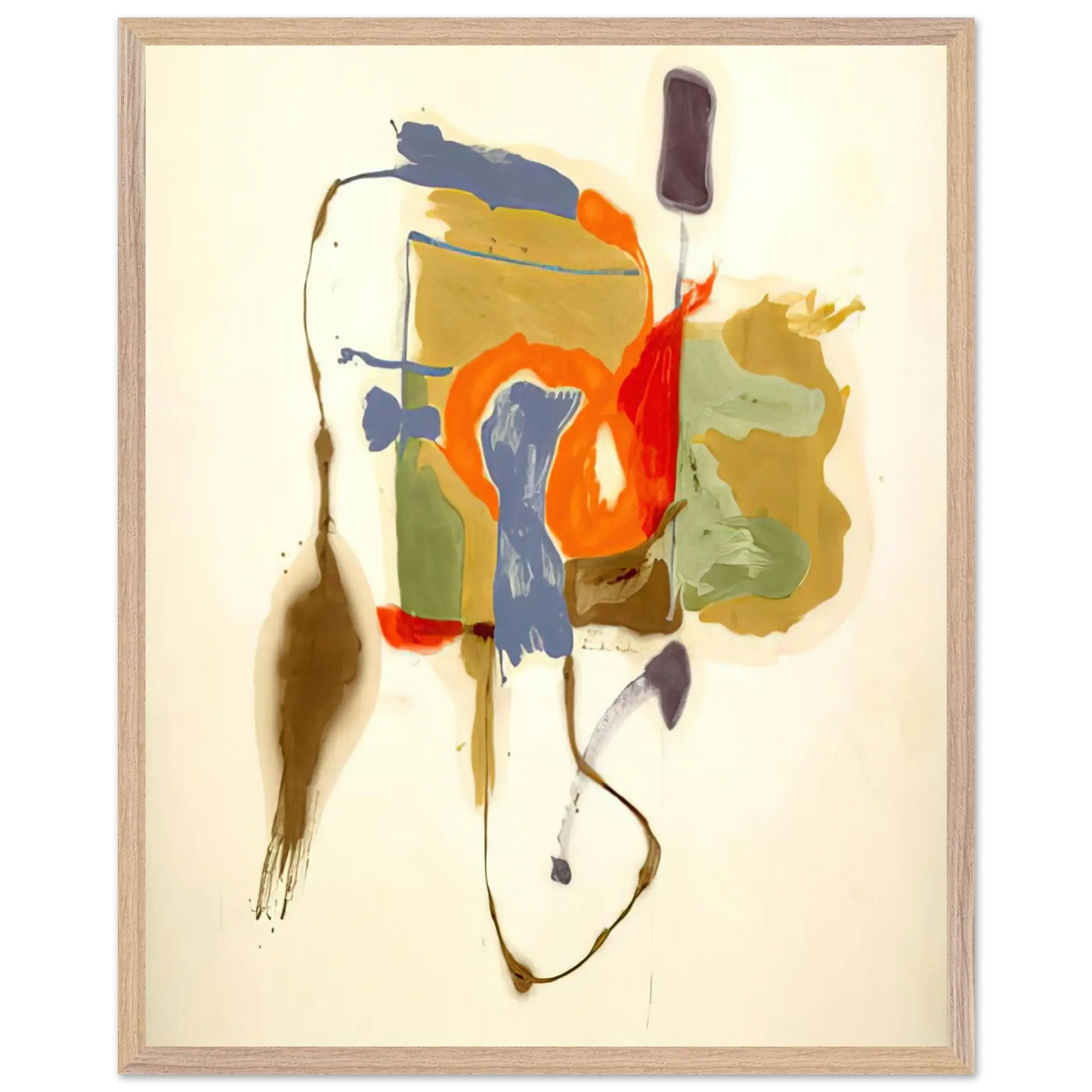 Helen Frankenthaler - Blue Form in a Scene - 1961 Wall art - 27x35 cm / 11x14 Inches - Fine Art Poster - -