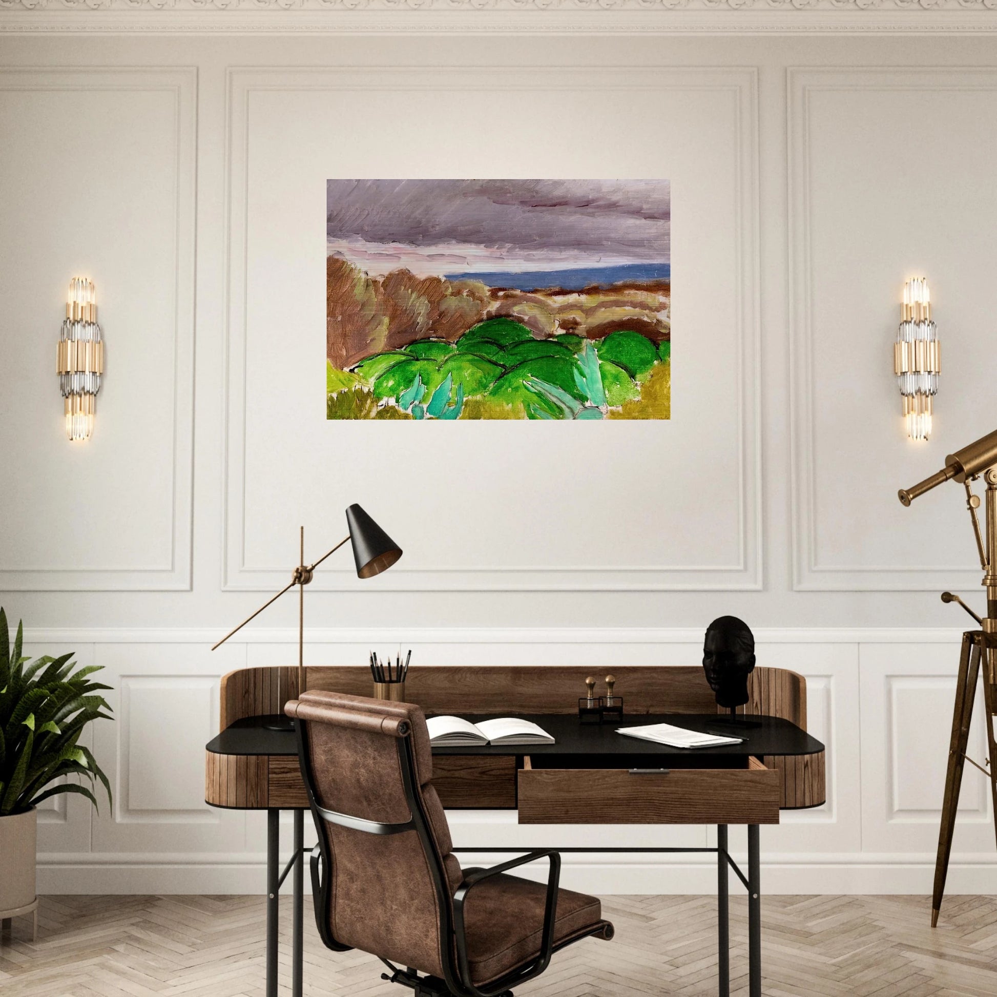 CAGNES LANDSCAPE IN STORMY WEATHER 1917 - Henri Matisse Brushed Aluminum Print - 70x100 cm / 28x40 inches | Henri Matisse Aluminum Print | Henri Matisse Prints