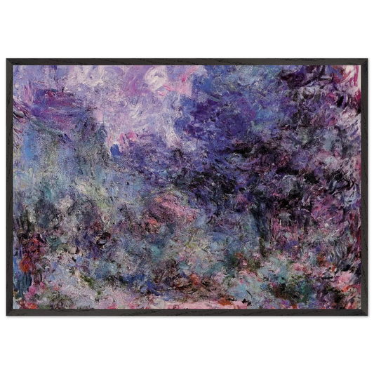 The House Seen from the Rose Garden 3 - claude monet 70x100 cm / 28x40 inches Framed Art Print – Black Wooden Frame