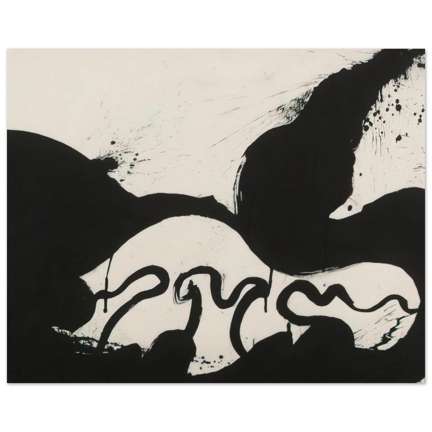 Helen Frankenthaler - Untitled - 1973 Wall art - 28x43  cm / XL (11x17 inches) - Premium Wooden Framed Poster With Fine Art Paper-canvas - Wood frame
