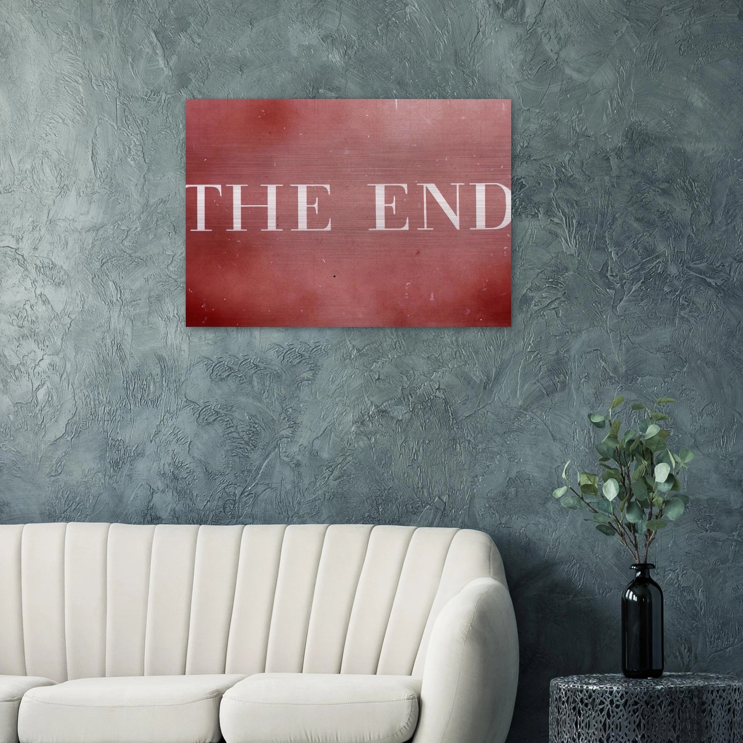THE END 28 2003 - Edward Ruscha Brushed Aluminum Print - 70x100 cm / 28x40 inches | Edward Ruscha Aluminum Print | Edward Ruscha Prints