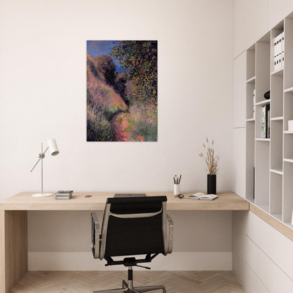 Path at Pourville - claude monet Brushed Aluminum Print - 70x100 cm / 28x40 inches | claude monet Aluminum Print | claude monet Prints