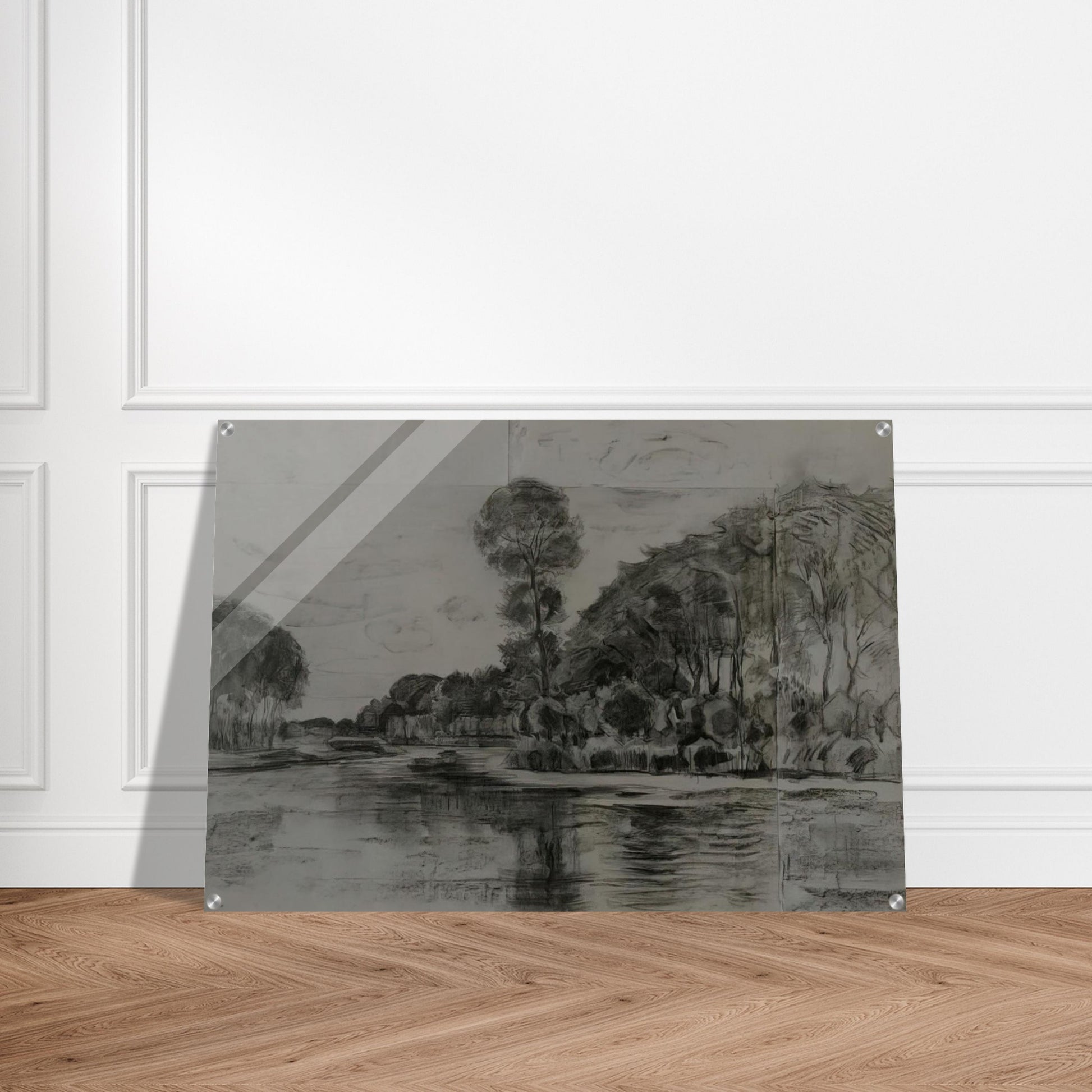 Lonely tree at the Gein - Piet Mondrian Acrylic Print - 70x100 cm / 28x40″ inches | Piet Mondrian Wall Art | Piet Mondrian Prints
