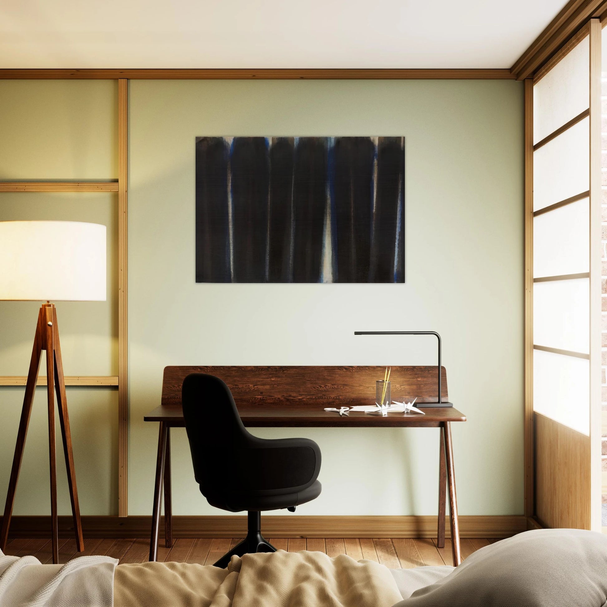Burnt Umber and Ultramarine - 1973 - Yun Hyong-keun Brushed Aluminum Print - 70x100 cm / 28x40 inches | Yun Hyong-keun Aluminum Print | Yun Hyong-keun Prints