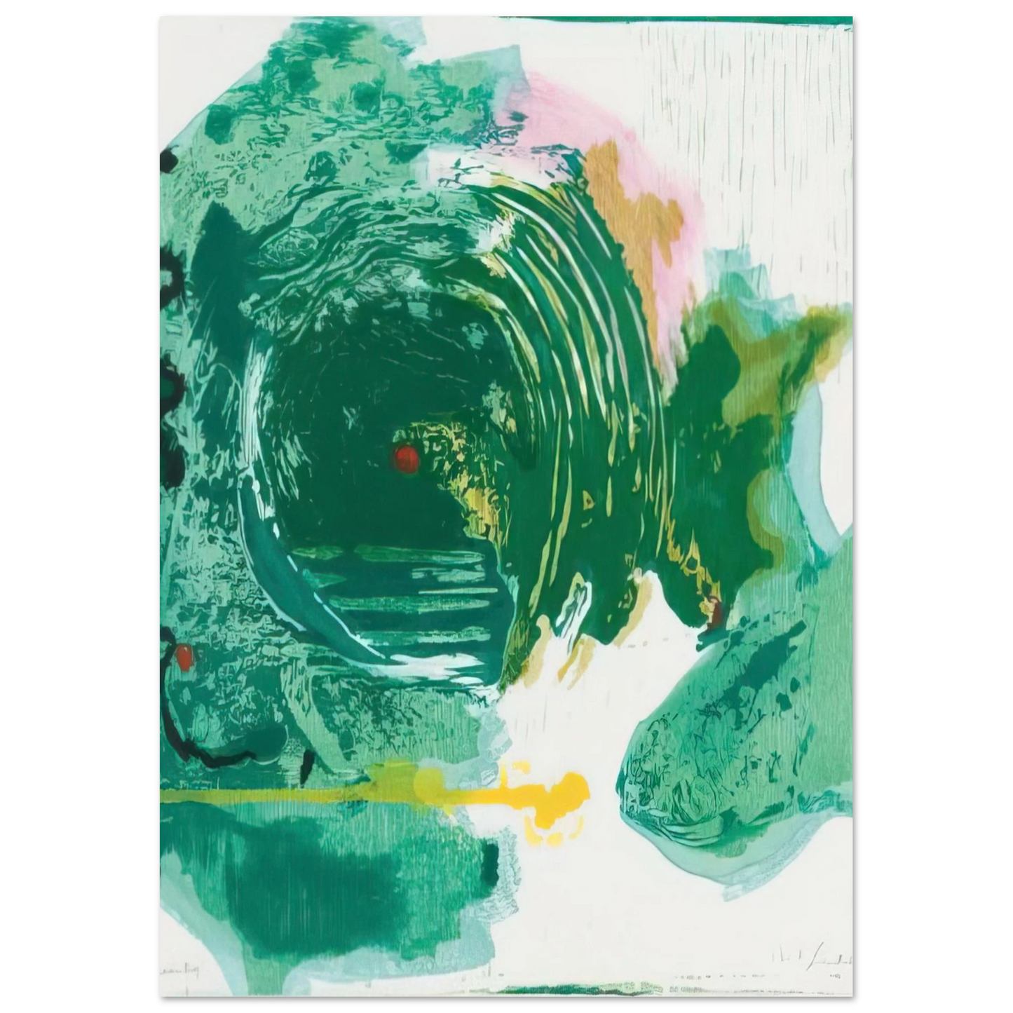 Helen Frankenthaler - Radius - 1993 Wall art - 45x60 cm / 18x24 inches - Premium Wooden Framed Poster With Fine Art Paper-canvas - Black frame
