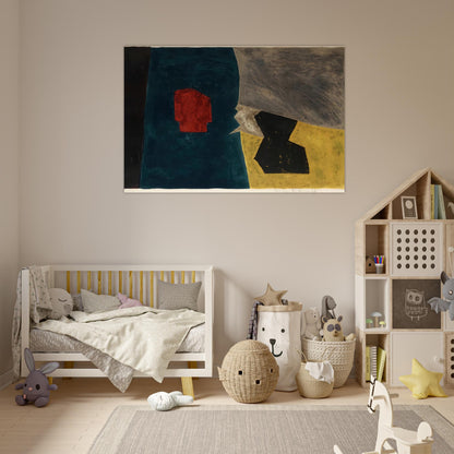 Composition bleue, jaune et grise - 1958 - Serge Poliakoff Art Prints - 100x150 cm / 40x60″ inches | Serge Poliakoff Poster | Serge Poliakoff Prints
