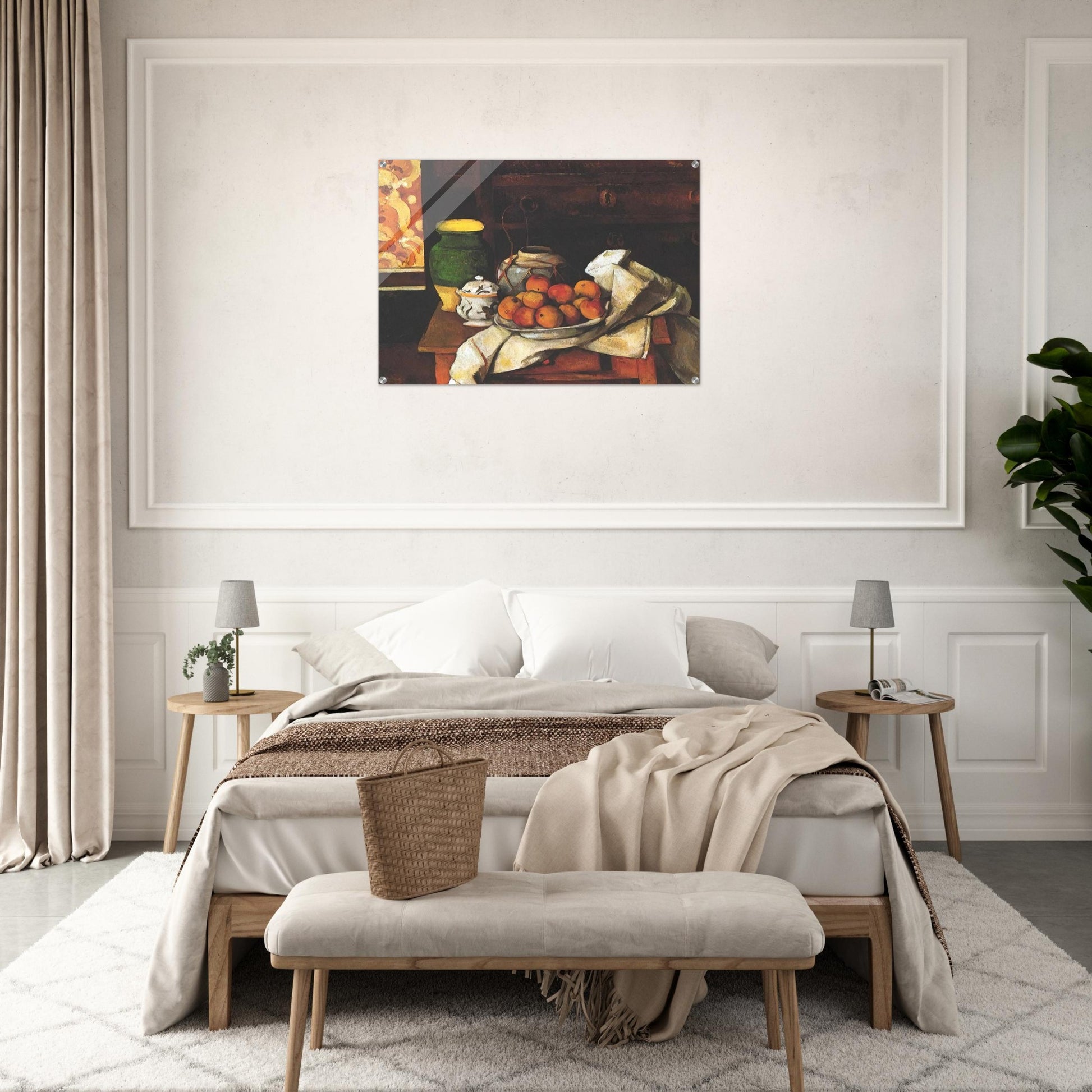 Still life in front of a chest of drawers - Paul Cézanne Acrylic Print - 70x100 cm / 28x40″ inches