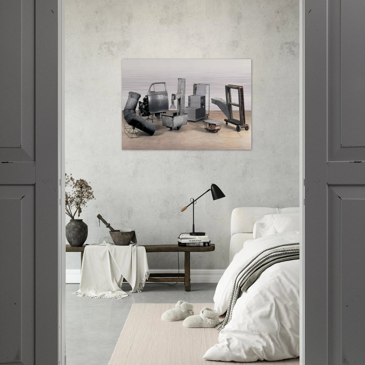 ORACLE 1965 - Robert Rauschenberg Brushed Aluminum Print - 70x100 cm / 28x40 inches | Robert Rauschenberg Aluminum Print | Robert Rauschenberg Prints