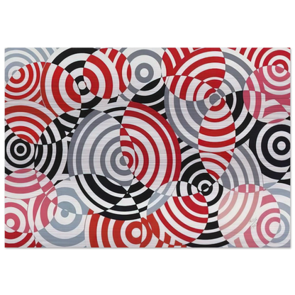 Interférences en rouge et gris No. 640 - 1963 - Antonio Asis Brushed Aluminum Print - 70x100 cm / 28x40 inches | Antonio Asis Aluminum Print | Antonio Asis Prints