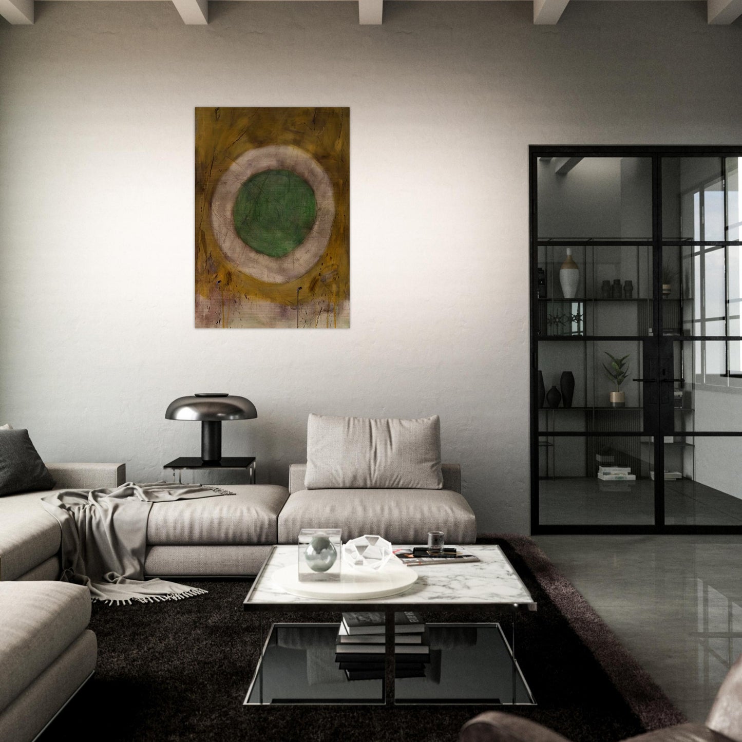 Green Glow - 1958 - Gene Davis Brushed Aluminum Print - 70x100 cm / 28x40 inches | Gene Davis Aluminum Print | Gene Davis Prints
