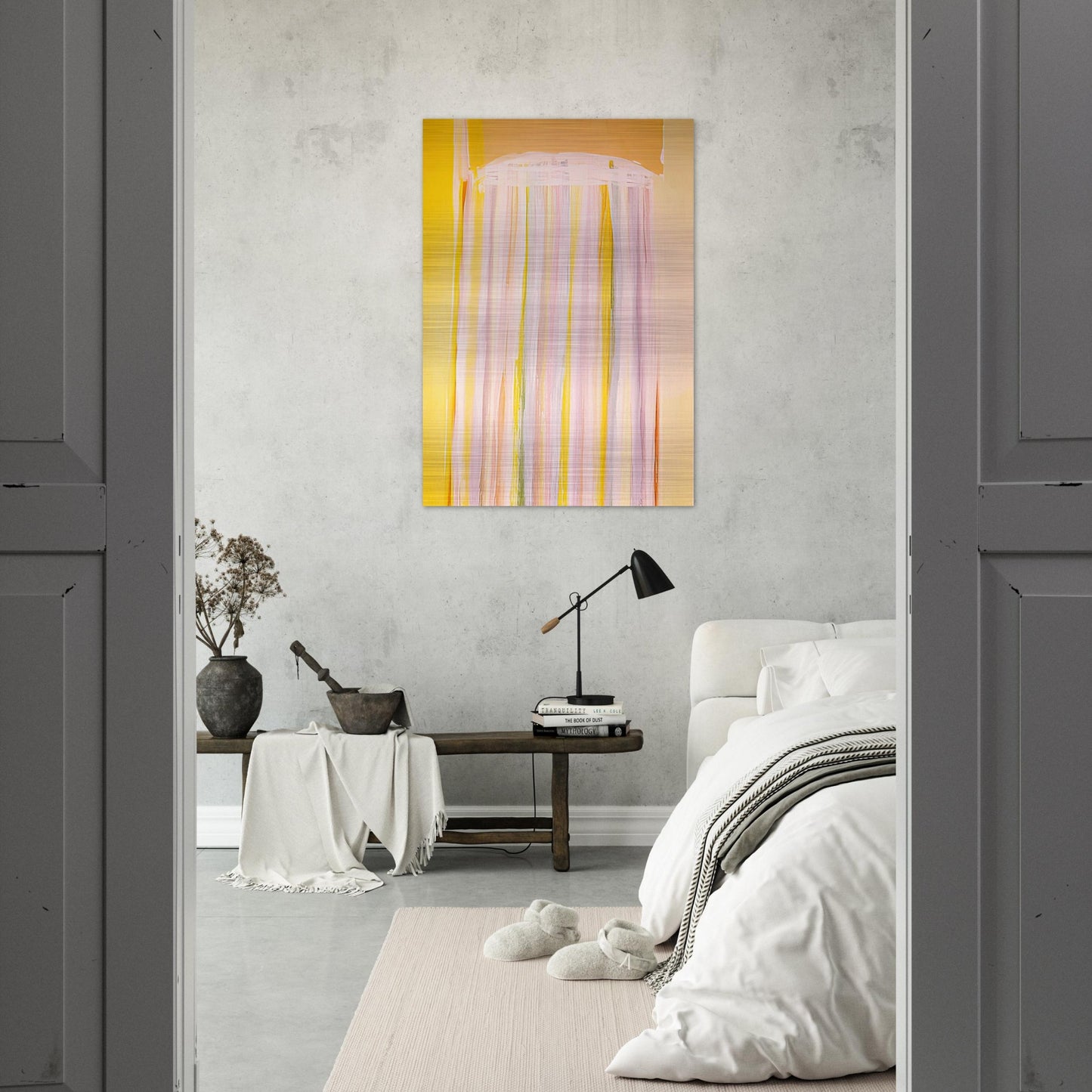Yellow Prairie - 1972 - Ronnie Landfield Brushed Aluminum Print - 70x100 cm / 28x40 inches | Ronnie Landfield Aluminum Print | Ronnie Landfield Prints