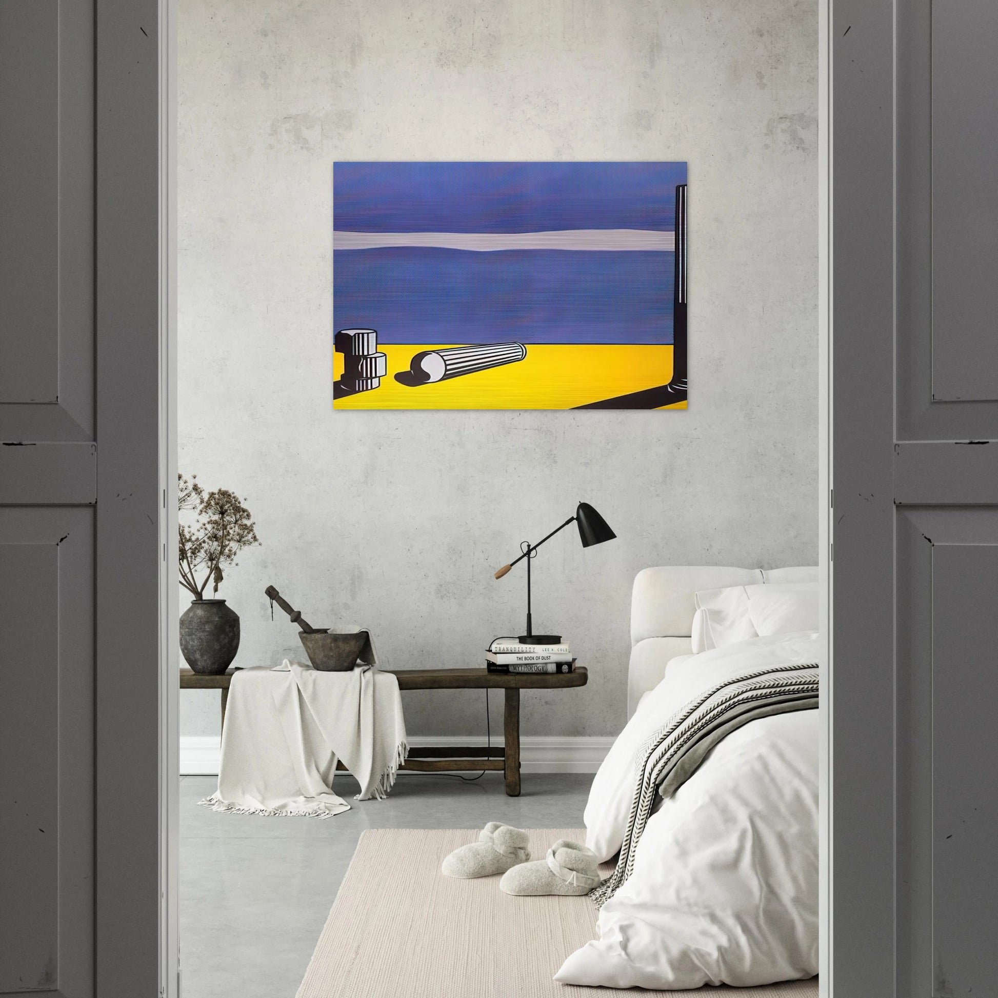 RUINS 1965 - Roy Lichtenstein Brushed Aluminum Print - 70x100 cm / 28x40 inches | Roy Lichtenstein Aluminum Print | Roy Lichtenstein Prints