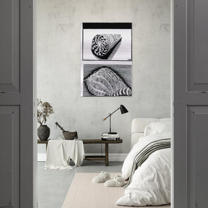 SEA SHELLS - MC Escher Brushed Aluminum Print - 70x100 cm / 28x40 inches | MC Escher Aluminum Print | MC Escher Prints