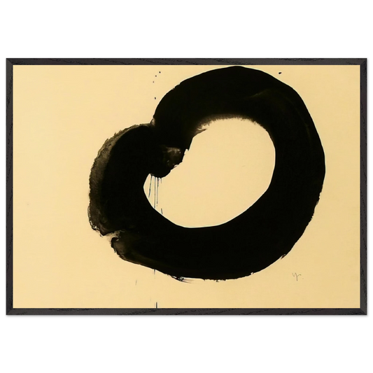 Untitled - Art Informel Zen - Jiro Yoshihara 70x100 cm / 28x40 inches Framed Art Print – Black Wooden Frame
