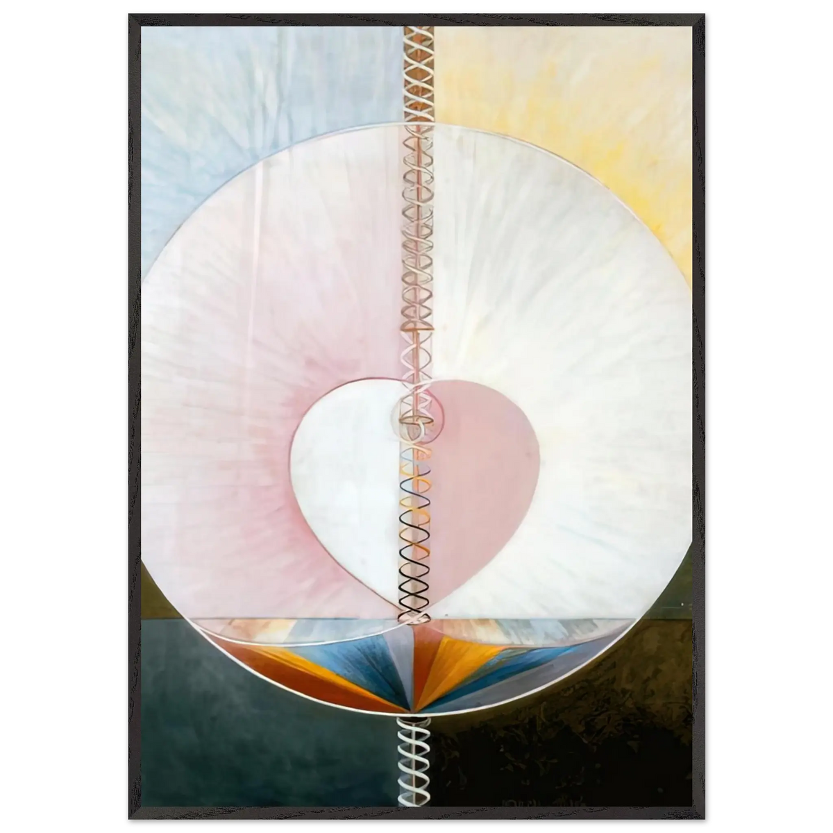 Hilma af Klint - WHAT A HUMAN BEING IS 1910 Wall art - 13x18 cm / 5x7 Inches - Premium Wooden Framed Poster With Fine Art Paper - White frame