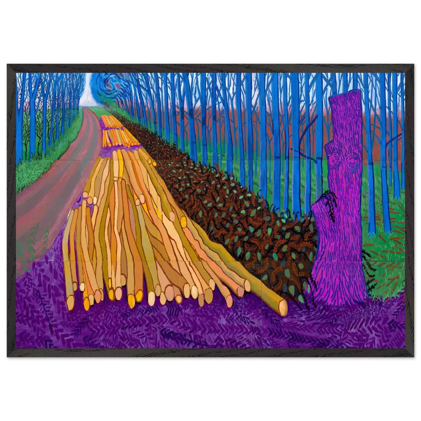 David Hockney - David Hockney Wall art - 20x25 cm / 8x10 Inches - Premium Wooden Framed Poster With Fine Art Paper - Wood frame