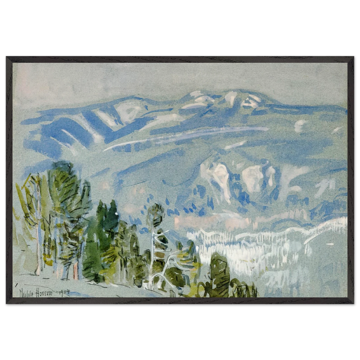 Looking towards Mount Adams from Mount Hood - Childe Hassam 70x100 cm / 28x40 inches Framed Art Print – Black Wooden Frame
