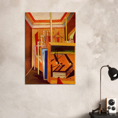 METAPHYSICAL INTERIOR OF STUDIO 1948 - Giorgio de Chirico Brushed Aluminum Print - 70x100 cm / 28x40 inches | Giorgio de Chirico Aluminum Print | Giorgio de Chirico Prints
