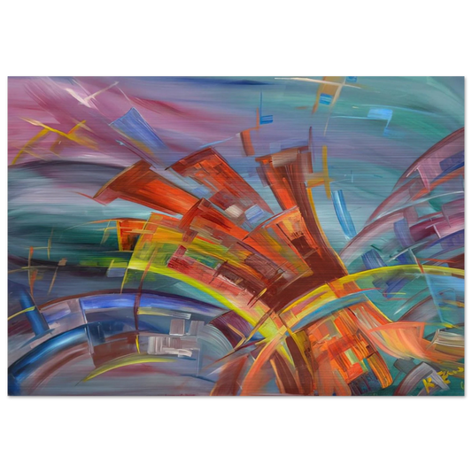 Explosion and Dynamics - Konrad Zuse Brushed Aluminum Print - 70x100 cm / 28x40 inches | Konrad Zuse Aluminum Print | Konrad Zuse Prints