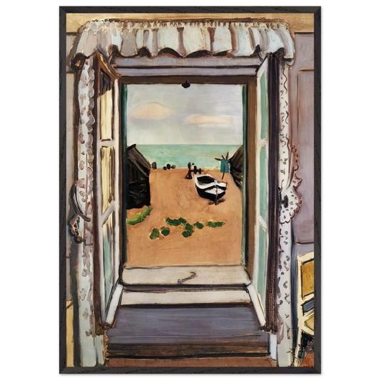 OPEN WINDOW ETRETAT 1920 - Henri Matisse 70x100 cm / 28x40 inches Framed Art Print – Black Wooden Frame