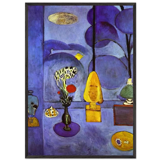 THE BLUE WINDOW 1911 - Henri Matisse 70x100 cm / 28x40 inches Framed Art Print – Black Wooden Frame