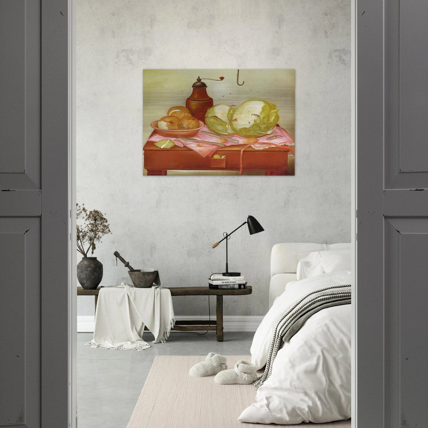 KITCHEN TABLE 1 - Fernando Botero Brushed Aluminum Print - 70x100 cm / 28x40 inches | Fernando Botero Aluminum Print | Fernando Botero Prints