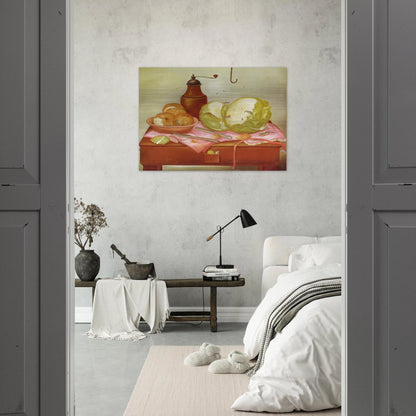 KITCHEN TABLE 1 - Fernando Botero Brushed Aluminum Print - 70x100 cm / 28x40 inches | Fernando Botero Aluminum Print | Fernando Botero Prints